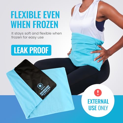 ICEWRAPS Reusable Cold Pack with Fabric Cover - Standard 10 x 14 Inch, Blue - size: 10”x14”, style: Ice Pack with Cover