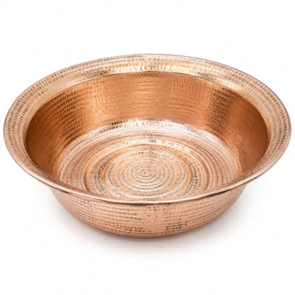 Pure Copper Foot Bath Basin, 16.14-Inch Hammered Pedicure Bowl