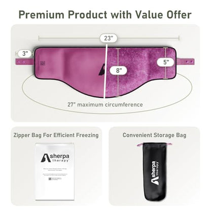 Flexible Neck Ice Pack Wrap 8" x 23", Soft Gel, Hands-Free - color: Purple