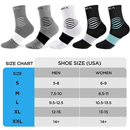 NEENCA Professional Compression Socks for Women Men Circulation, 20-30 mmHg - color: Black White, size: Large