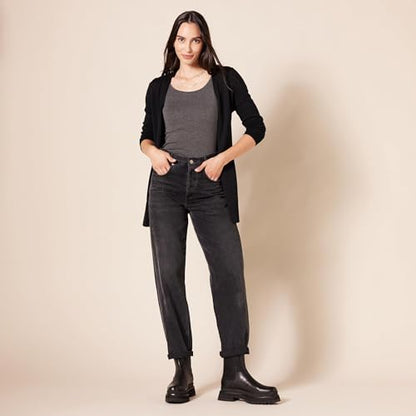 Amazon Essentials Women's Lightweight Long-Sleeve Open-Front Long Cardigan Sweater, Regular Fit - color: Black, size: 2X