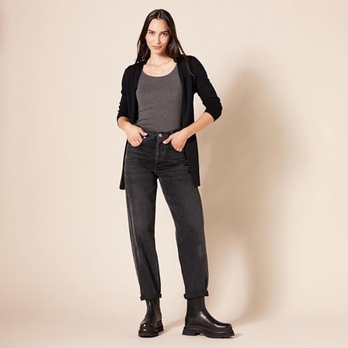 Amazon Essentials Women's Lightweight Long-Sleeve Open-Front Long Cardigan Sweater, Regular Fit - color: Black, size: 5X