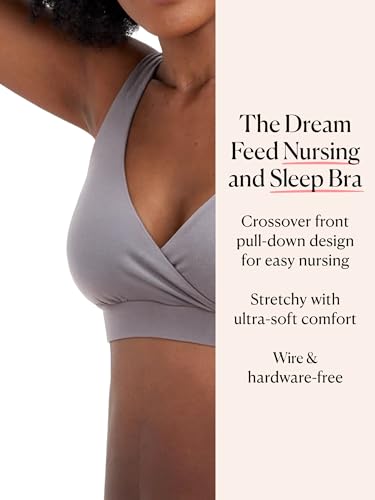 HATCH The Dream Feed Nursing & Sleep Bra - color: Flat Grey, size: Large