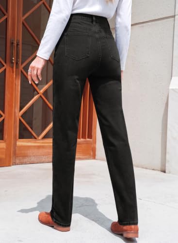 BLENCOT Womens Maternity Jeans Elastic Waist Stretch Pregnancy Denim Pants - color: Black, size: XX-Large