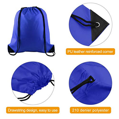 KUUQA 2 Pcs Drawstring Backpack Bags, Black, Blue - color: Black, Blue