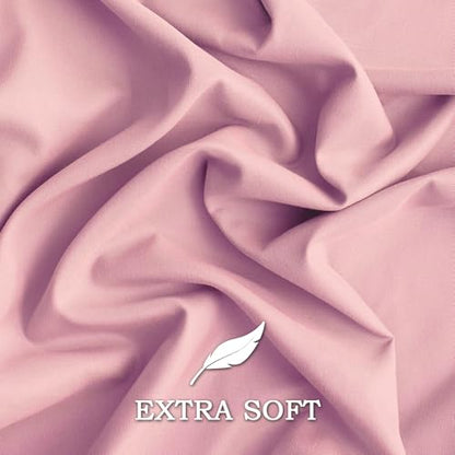 Set of 2 Brushed Microfiber Pillowcases 20x36 inch Pink - color: Pink, size: King