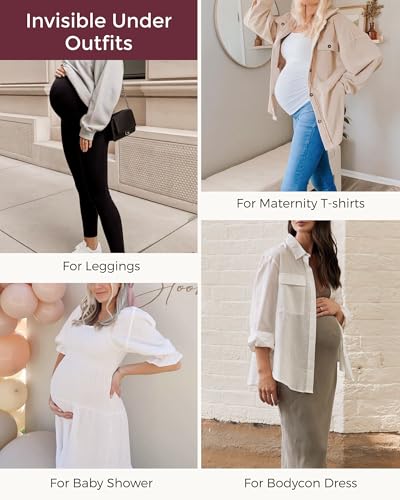 Momcozy Maternity Shapewear for Under Dresses, Anti-Chafing, Cotton Gusset - color: Oyster Pink, size: Medium