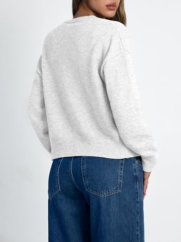 LILLUSORY Womens Lightweight Cardigan Cropped Knit Fall Cute Sweaters 2026 - color: Grey, size: Small