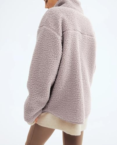 Maternity Coat Winter Mom Cozy Thicken Coats Fleece Sherpa Jacket - color: Brown, size: Medium