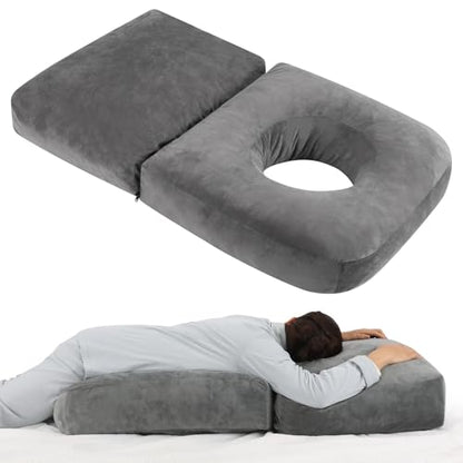 Pregnancy Belly Pillow for Sleeping, Full Body Pregnancy Massage Pillow - color: Grey