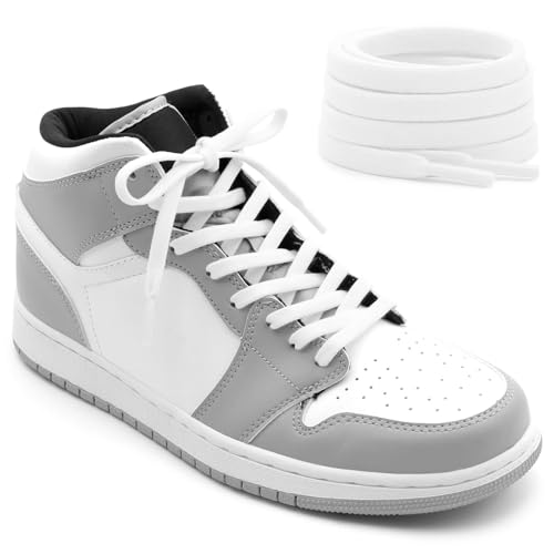 DELELE Flat Elastic Shoe Laces: Stretch Shoelaces for Sneakers 2 Pairs - color: 01 White, size: 51 Inch (130cm)
