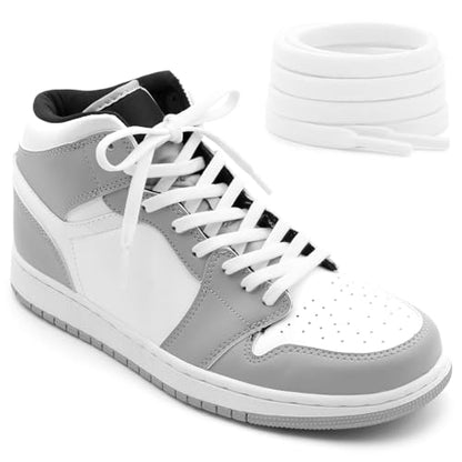 DELELE Flat Elastic Shoe Laces: Stretch Shoelaces for Sneakers 2 Pairs - color: 01 White, size: 43 Inch (110cm)