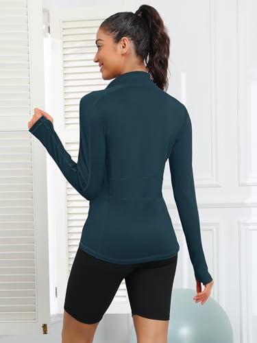 VUTRU Women's Workout Yoga Jacket Full Zip Running Athletic Track Jacket - color: Blue, size: X-Small