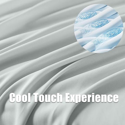 WhatsBedding Memory Foam Body Pillow with Cover, Long Bed Pillow for Adults - color: Cooling Grey