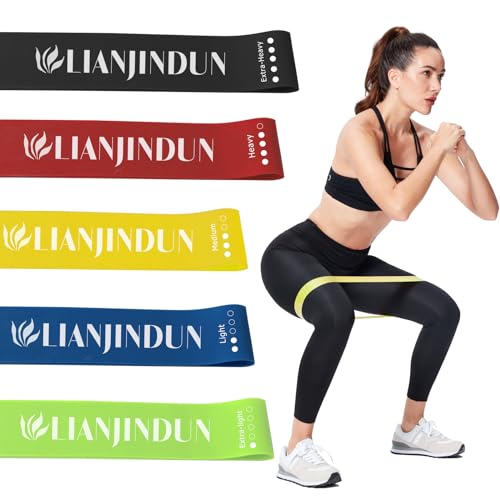Lianjindun Loop Resistance Exercise Bands Set for Home Gym, Set of 5