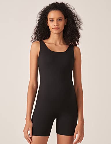 POSHDIVAH Maternity Romper Shorts Double Lined Jumpsuit - color: Black, size: Medium