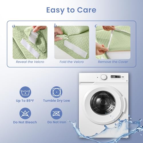 Sasttie Adjustable Wedge Pillow Set for After Surgery, Sage - color: Sage, size: Adjustable 9&12 Inch + 1 Head Pillow