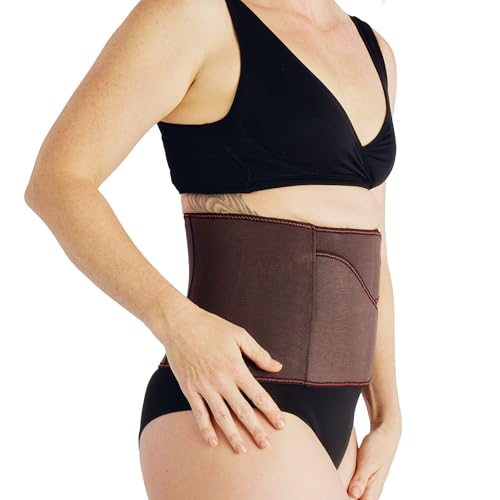 Belly Bandit BFF Postpartum Belly Wrap, Adjustable Abdominal Wrap - color: Brown, size: X-Small