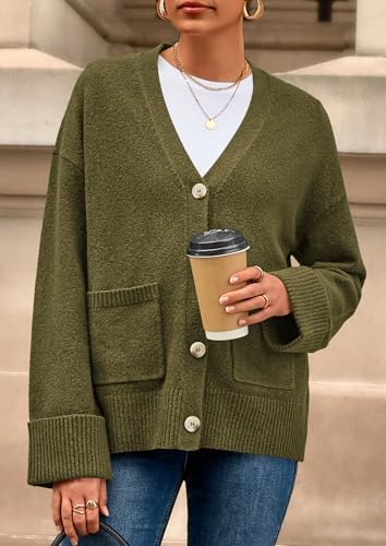 PRETTYGARDEN Women's Winter Oversized Cardigan Sweaters - color: Army Green, size: X-Large