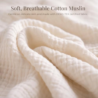 Konssy Muslin Nursing Pillow Covers, Soft Cover for Breastfeeding Pillows - color: Oat
