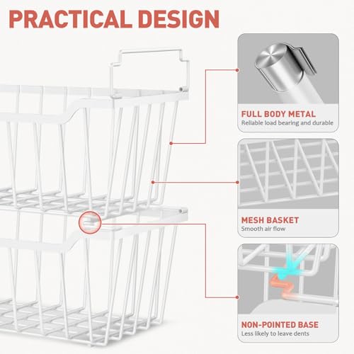 Goovilla Freezer Organizer Bins for 5-7 Cu.FT Chest Freezer, 4 Pack White - color: White