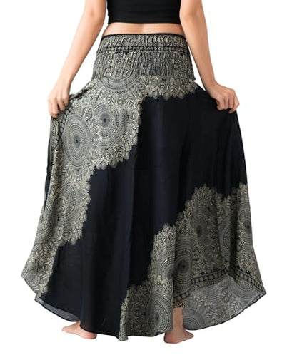 Long Skirts for Women Maxi Boho Skirt - color: Hippierose Black, size: 16-20 Plus
