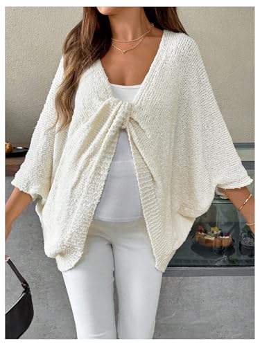 Milumia Women's Maternity Twist Front Sweater Oversized Pregnancy Cardigan - color: Apricot, size: X-Large
