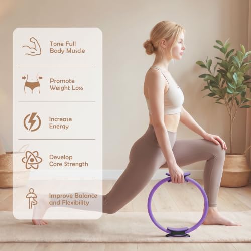 RitFit Pilates kit, 14" Pilates Ring with Pilates Ball & Resistance Bands - color: Purple