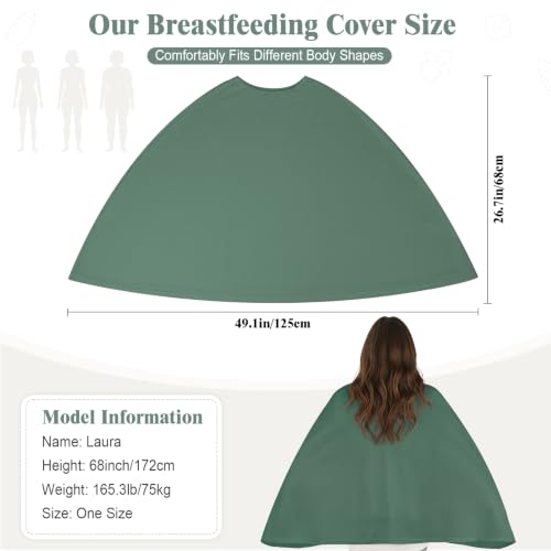 Basumee Nursing Cover for Breastfeeding Breathable Mesh 360 Full Privacy - color: Dark Sage, size: 1 Pack