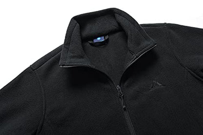 GIMECEN Women's Full Zip Soft Polar Fleece Jacket Outdoor Recreation Coat - color: Black, size: 3X-Large