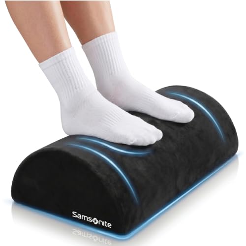 Samsonite Foot Rest for Under Desk at Work – Ergonomic Foot Stool for Couch – Versatile Under Desk Footrest for Office & Home, Foot Support Underdesk