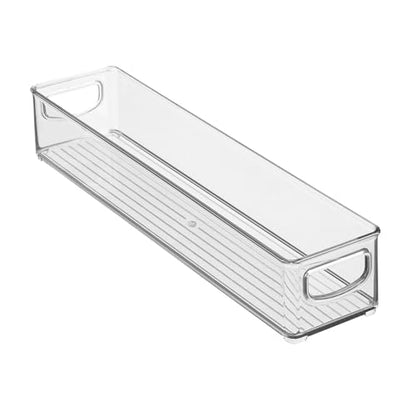 iDesign Slim Clear Plastic Storage Bin, Extra Long Narrow Stackable Organizer for Kitchen and Pantry, 2-Pack - style: Pack of 2