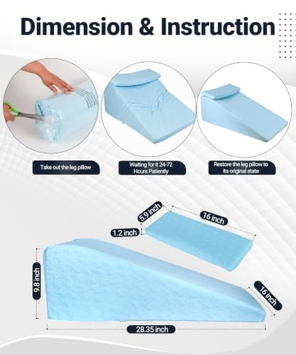 Knee Surgery Pillow Straight Double Leg for Swelling & Blood Circulation