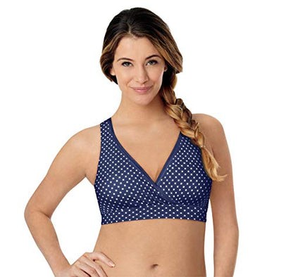 Playtex Women's Nursing Pullover Sleep Bra 2-Pack US02PK - color: White/Small Floral Print Gentle Peach, size: X-Large