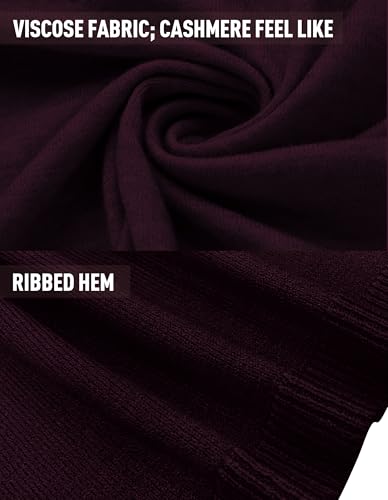 PULI Women's Versatile Knit Shawl Poncho Sweater Button Scarf - color: Burgundy