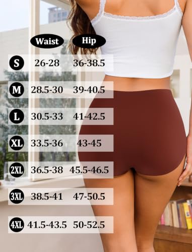 High Waisted Seamless Womens Underwear Comfort No Show Breathable 5 Pack - color: 5 Pack=black-a2, size: Large