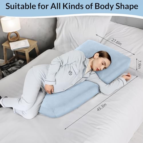 Pregnancy Belly Pillow for Sleeping, Full Body Pregnancy Massage Pillow - color: Blue