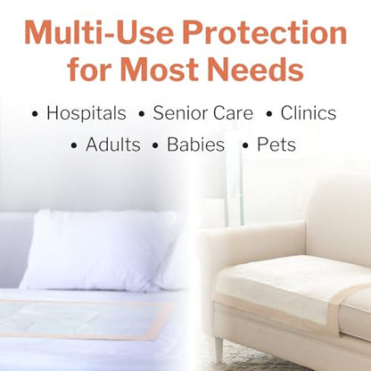 McKesson Ultra Underpads, Heavy Absorbency, Peach, 30 x 30 in, 100 ct - size: 30x30 Inch