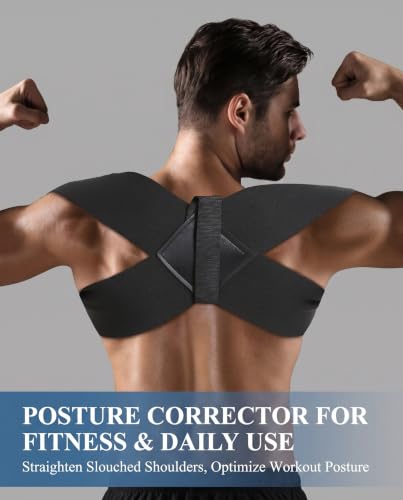 Boiten Back Posture Corrector for Women & Men Back Straightener Strap, Black, XL