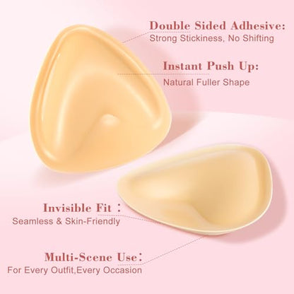 Double Sided Sticky Push Up Bra Inserts，Reusable Invisible Sticky Bra Pads for Dresses and Bikinis - size: Large