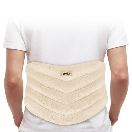 REVIX Wearable Microwave Heating Pad for Back, Flaxseed Heat Wrap, Beige - color: Beige