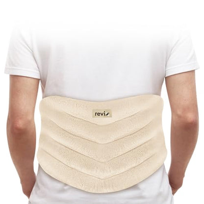 REVIX Wearable Microwave Heating Pad for Back, Flaxseed Heat Wrap, Beige - color: Beige