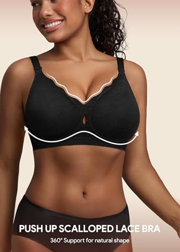 HBselect Nursing Bras for Breastfeeding 3 Pack Women Maternity Jelly Bras - color: 3pack(black/Nude/Pink), size: Medium