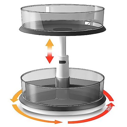 Lazy Susan Organizer for Medicine 2 Tier Pill Bottle Turntable