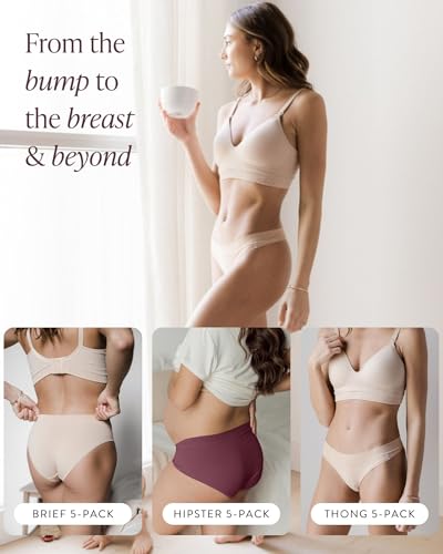 Kindred Bravely Brief Maternity Underwear, Pregnancy to Postpartum, 5 Pack - size: X-Small-Small