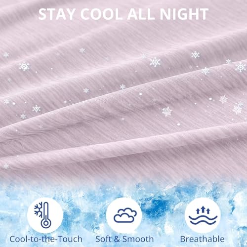 Sasttie Cooling Pregnancy Pillow Cover for 57-inch Maternity Pillow, Pink - color: Pink