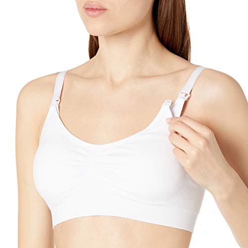 Lamaze Women's Single and Multi Pack Maternity Overnight Nursing Wide Shoulder Bra - color: White 1, size: Large