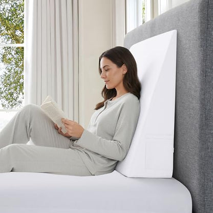 White Bed Wedge Pillow Cover, 25" L x 25" W x 8" H - color: White, size: 25 x 25 x 8 Inch