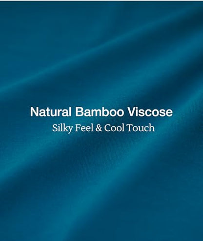 GYS Bamboo Viscose Nightgowns for Women Soft Button Down Sleep Shirt - color: Teal Blue, size: Large