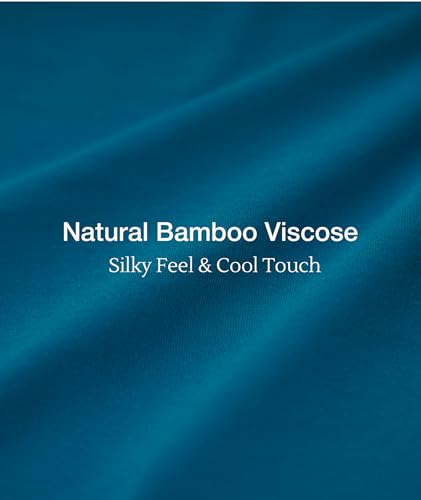 GYS Bamboo Viscose Nightgowns for Women Soft Button Down Sleep Shirt - color: Teal Blue, size: Medium